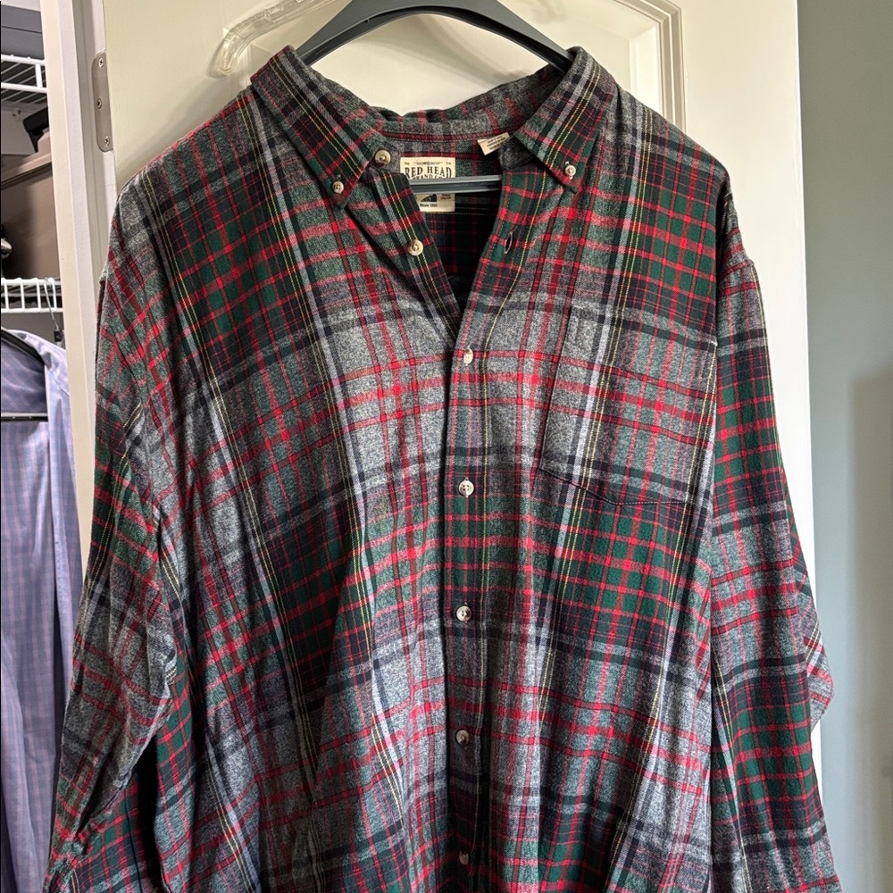 Red Head Plaid Shirt in Red and Green